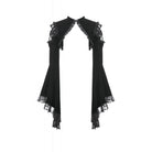 Darkinlove Women's Gothic Floral Mesh Splice Ruffled Flare Sleeve Velvet Cape