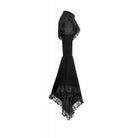Darkinlove Women's Gothic Floral Mesh Splice Ruffled Flare Sleeve Velvet Cape