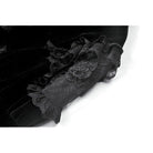 Darkinlove Women's Gothic Floral Mesh Splice Ruffled Flare Sleeve Velvet Cape