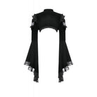 Darkinlove Women's Gothic Floral Mesh Splice Ruffled Flare Sleeve Velvet Cape