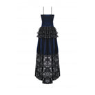 Darkinlove Women's Gothic Floral Multilayered Lace High/Low Slip Dress