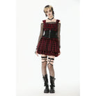 Darkinlove Women's Gothic Floral Pattern Zip Lace-up Corset