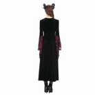 Darkinlove Women's Gothic Floral Square-cut Collar Flare Sleeve Dress