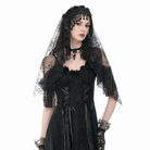 Darkinlove Women's Gothic Floral Tassels Mesh Veil