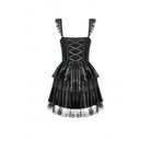 Darkinlove Women's Gothic Flower Embroidered Multilayer Lace Velet Slip Dress