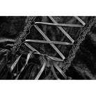 Darkinlove Women's Gothic Flower Embroidered Multilayer Lace Velet Slip Dress