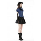 Darkinlove Women's Gothic Frilly Collar Striped Shirt