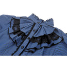 Darkinlove Women's Gothic Frilly Collar Striped Shirt
