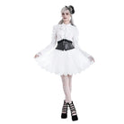 Darkinlove Women's Gothic Guipure Lace Hem Layered Mesh Mini Skirt