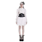 Darkinlove Women's Gothic Guipure Lace Hem Layered Mesh Mini Skirt