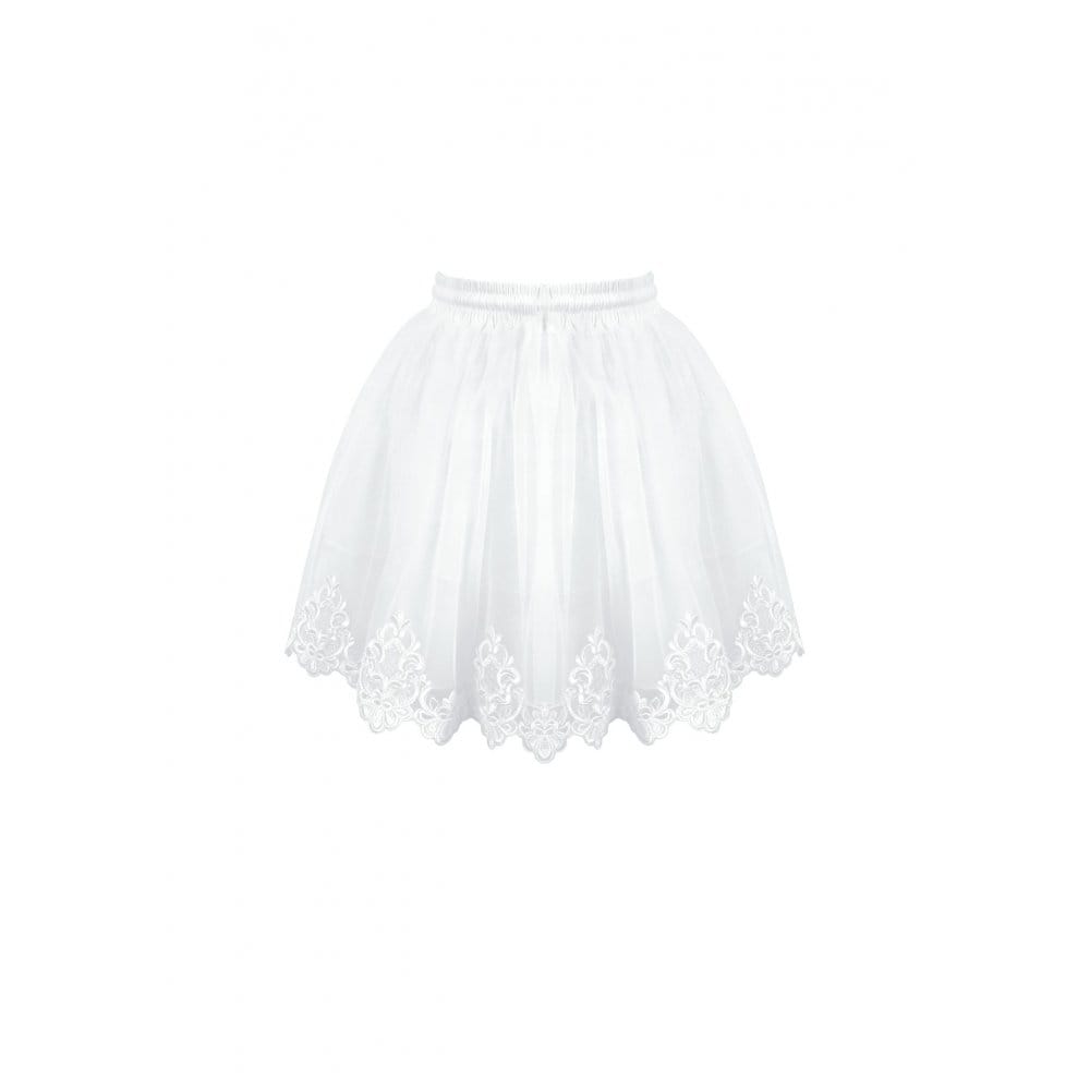 Darkinlove Women's Gothic Guipure Lace Hem Layered Mesh Mini Skirt
