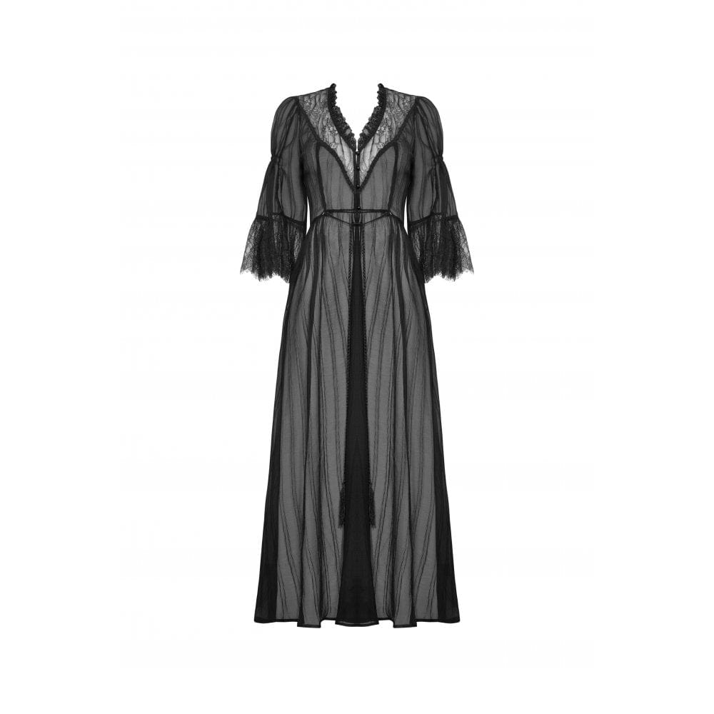 Darkinlove Women's Gothic Half-sleeved V-neck Sheer Coat