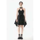 Darkinlove Women's Gothic Halterneck Lace Party Dress