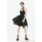 Darkinlove Women's Gothic Halterneck Lace Party Dress