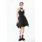 Darkinlove Women's Gothic Halterneck Lace Party Dress