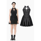 Darkinlove Women's Gothic Halterneck Lace Short Dress