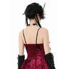 Darkinlove Women's Gothic Heart Cross Diamante Necklace