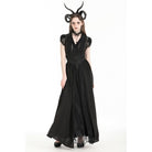 Darkinlove Women's Gothic Heart Embroidered High-waisted Skirt