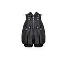 Darkinlove Women's Gothic High‑Waisted Cross Zipper Engraved Buttons Decor Pumpkin Shorts