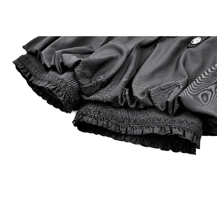 Darkinlove Women's Gothic High‑Waisted Cross Zipper Engraved Buttons Decor Pumpkin Shorts