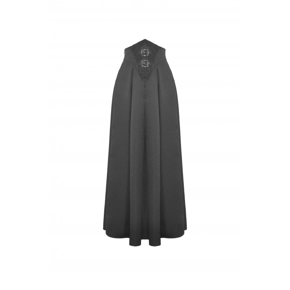 Darkinlove Women's Gothic High-waisted Pleated Long Skirt