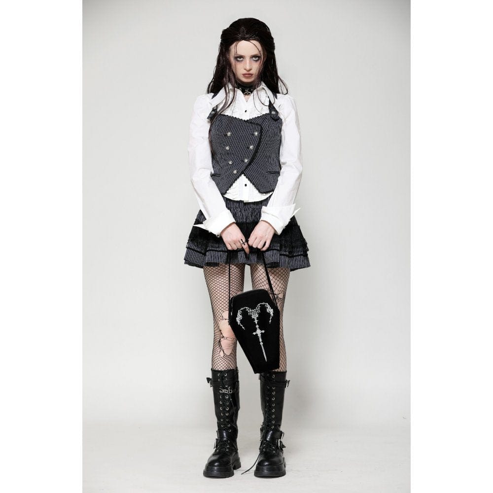 Darkinlove Women's Gothic Horned Embroidered Coffin Bag