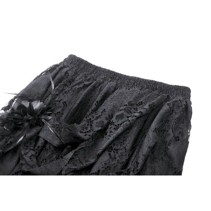 Darkinlove Women's Gothic Irregular Distressed Lace Skirt