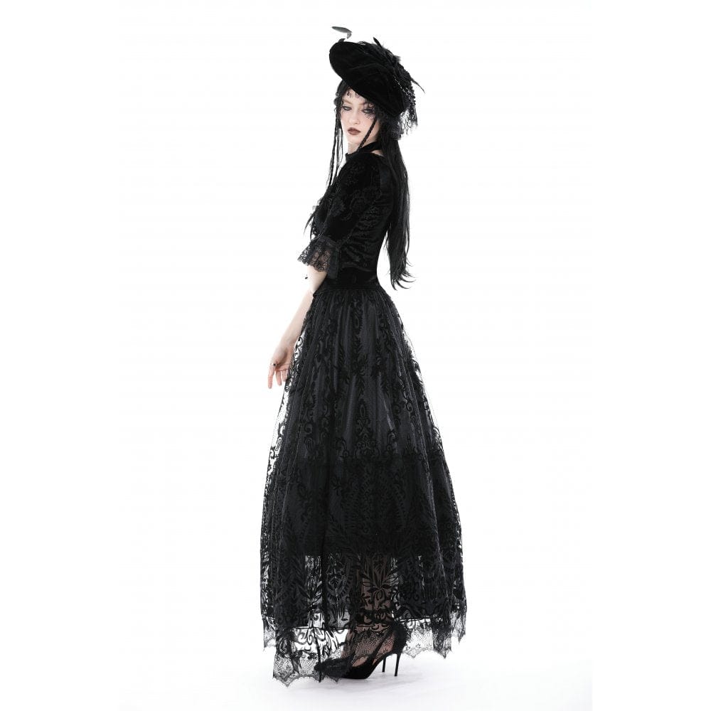 Darkinlove Women's Gothic Irregular Floacking Mesh Spice Skirt