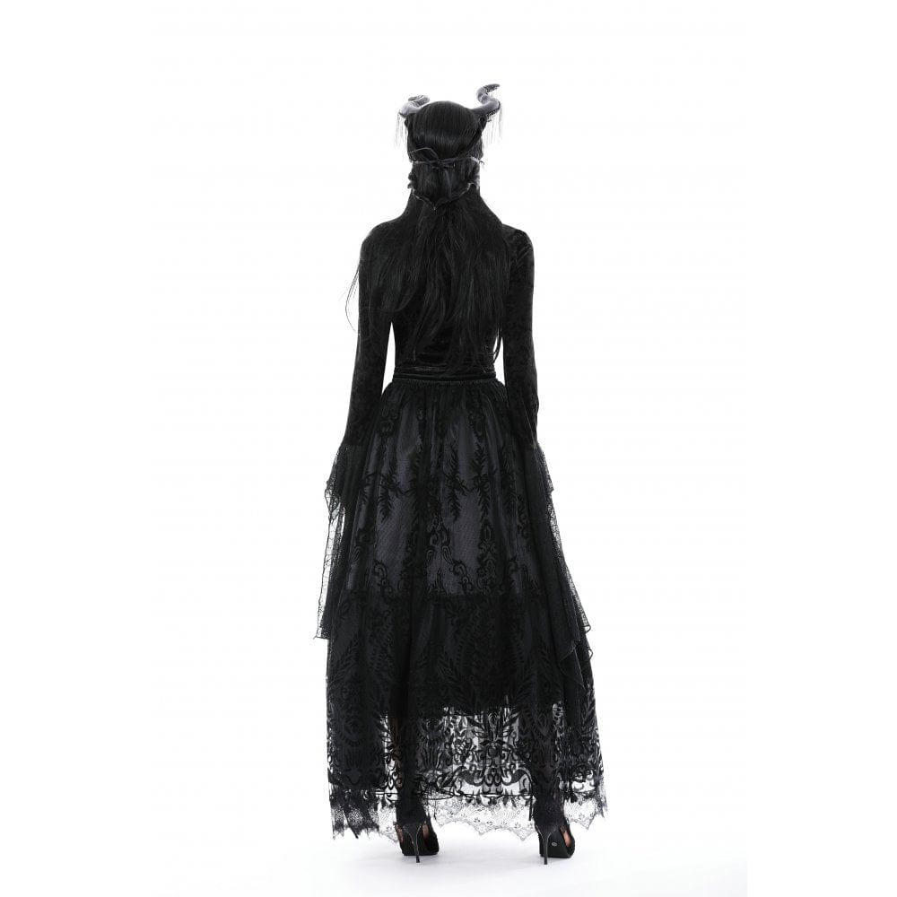 Darkinlove Women's Gothic Irregular Floacking Mesh Spice Skirt