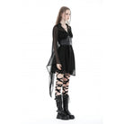 Darkinlove Women's Gothic Irregular Plunging Flared Sleeved Dress