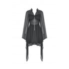Darkinlove Women's Gothic Irregular Plunging Flared Sleeved Dress