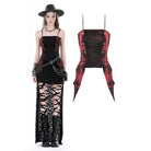 Darkinlove Women's Gothic Irregular Ruched Tie-dyed Overbust Corset