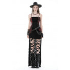 Darkinlove Women's Gothic Irregular Ruched Tie-dyed Overbust Corset