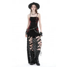 Darkinlove Women's Gothic Irregular Ruched Tie-dyed Overbust Corset