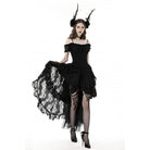 Darkinlove Women's Gothic Irregular Ruffled Lace Dress