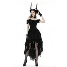 Darkinlove Women's Gothic Irregular Ruffled Lace Dress