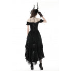 Darkinlove Women's Gothic Irregular Ruffled Lace Dress