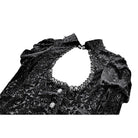 Darkinlove Women's Gothic Jacquard Cutout Buckle Strap Bell Sleeve Top