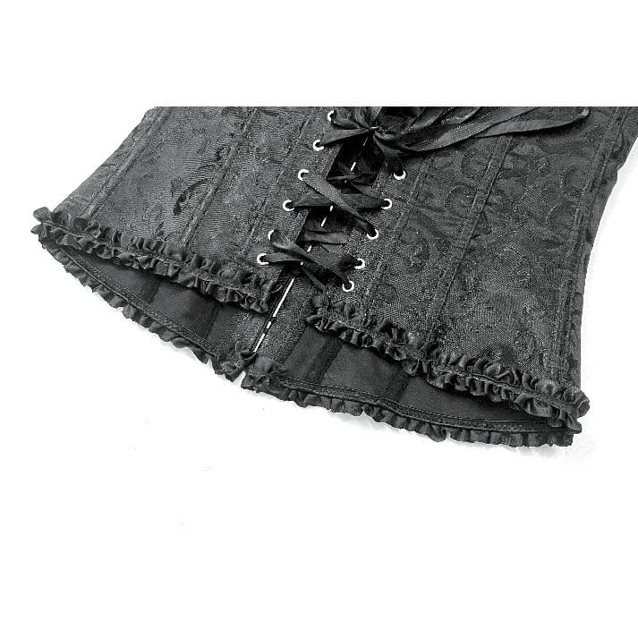 Darkinlove Women's Gothic Jacquard Decal Lace-up Overbust Corset
