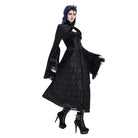 Darkinlove Women's Gothic Jacquard Faux Fur Trim Frog Button Cropped Cape