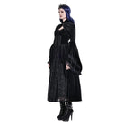 Darkinlove Women's Gothic Jacquard Faux Fur Trim Frog Button Cropped Cape