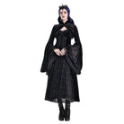 Darkinlove Women's Gothic Jacquard Faux Fur Trim Frog Button Cropped Cape