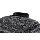 Darkinlove Women's Gothic Jacquard Faux Fur Trim Frog Button Cropped Cape