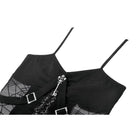 Darkinlove Women's Gothic Key Cobweb Lace-up Tank Top