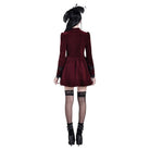 Darkinlove Women's Gothic Lace Applique Cutout Velvet Short Dress