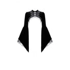 Darkinlove Women's Gothic Lace Applique Flare Sleeve Velvet Cape