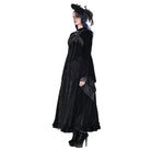 Darkinlove Women's Gothic Lace Applique Flare Sleeve Velvet Cape