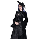 Darkinlove Women's Gothic Lace Applique Flare Sleeve Velvet Cape