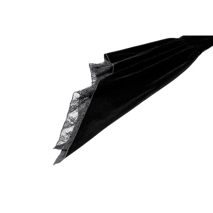 Darkinlove Women's Gothic Lace Applique Flare Sleeve Velvet Cape