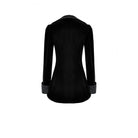 Darkinlove Women's Gothic Lace Applique Lapel Zipper Tailcoat Jacket